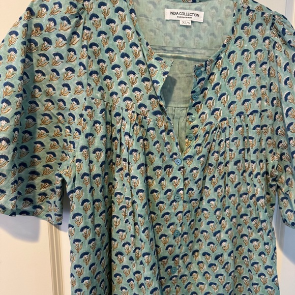 Emerson Fry Amelia Button Mini Dress Crescent Flower Kashmir Cotton | XS / S - Picture 6 of 8